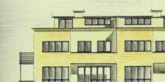Emanuel Olsensvej 5-7 facade mod have
Udsnit af tegning udlånt af Frederiksberg Stadsarkiv